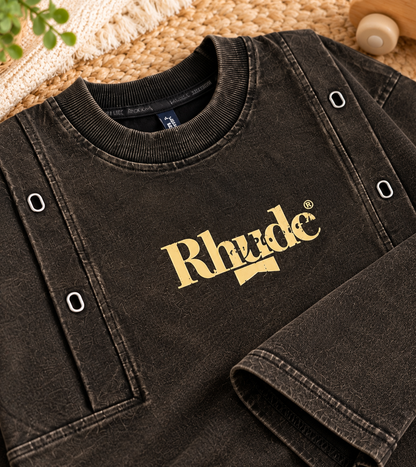Washed Black Oversized Graphic T-Shirt – 240 GSM – photo 4