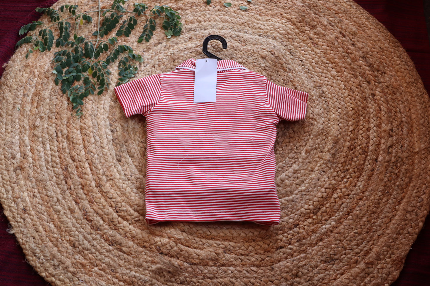 Cotton Nightsuit | Red Stripe Shirt & Pyjama Set