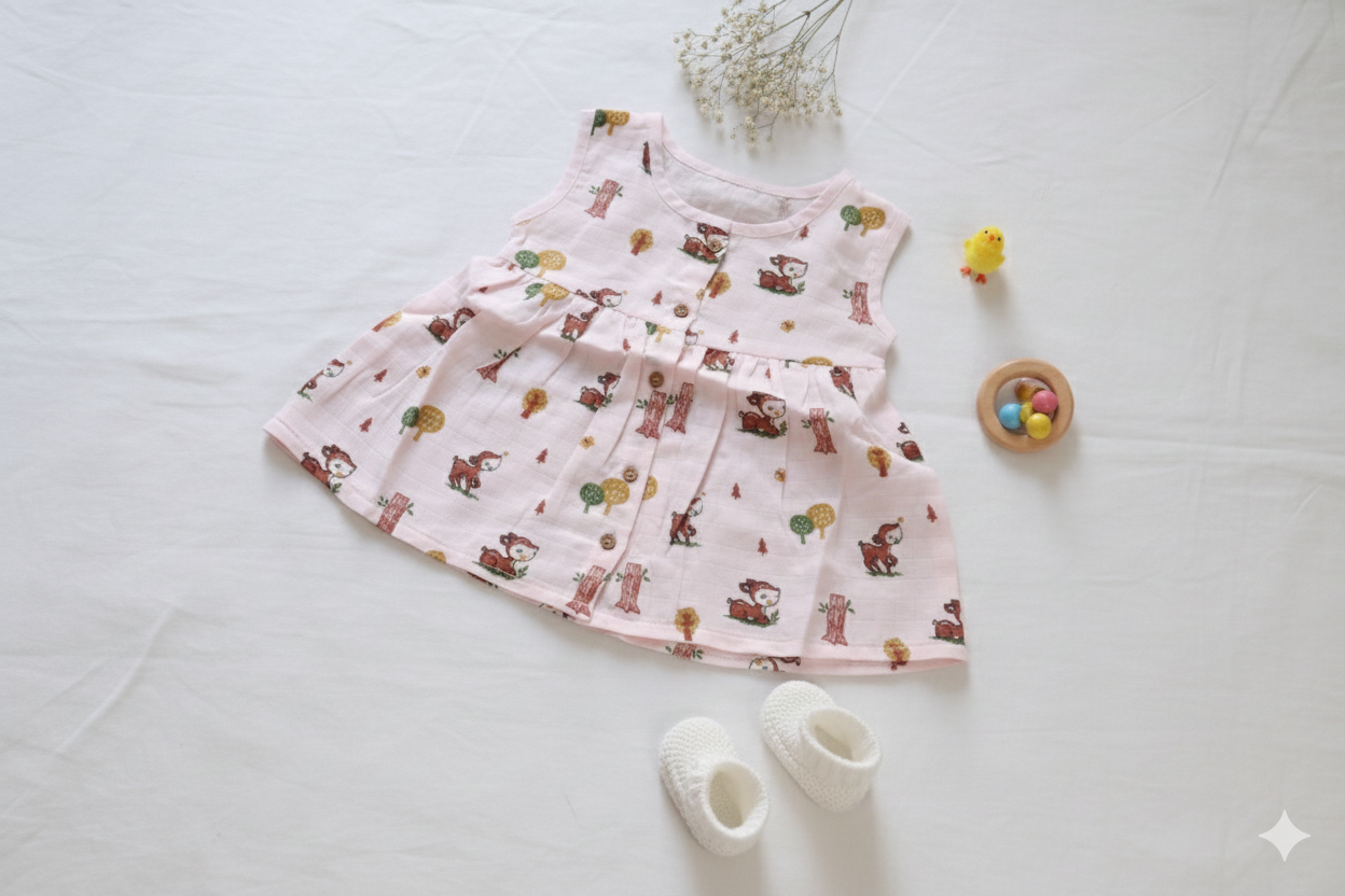 Cotton baby dress for summer – breathable kids wear in India