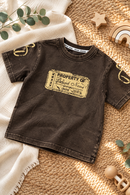 Vintage Acid Wash Oversized T-Shirt – Coffee Brown – 240 GSM