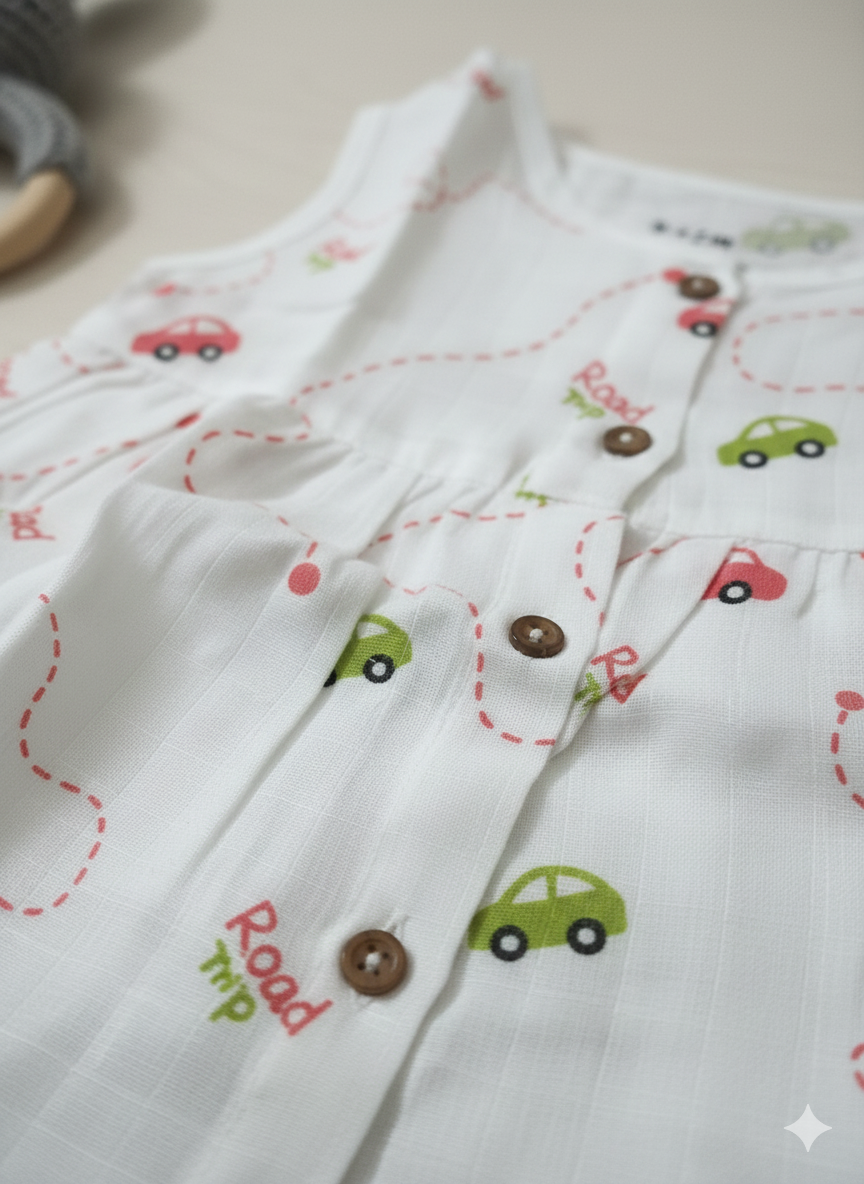 Muslin Sleeveless Tiny Frock