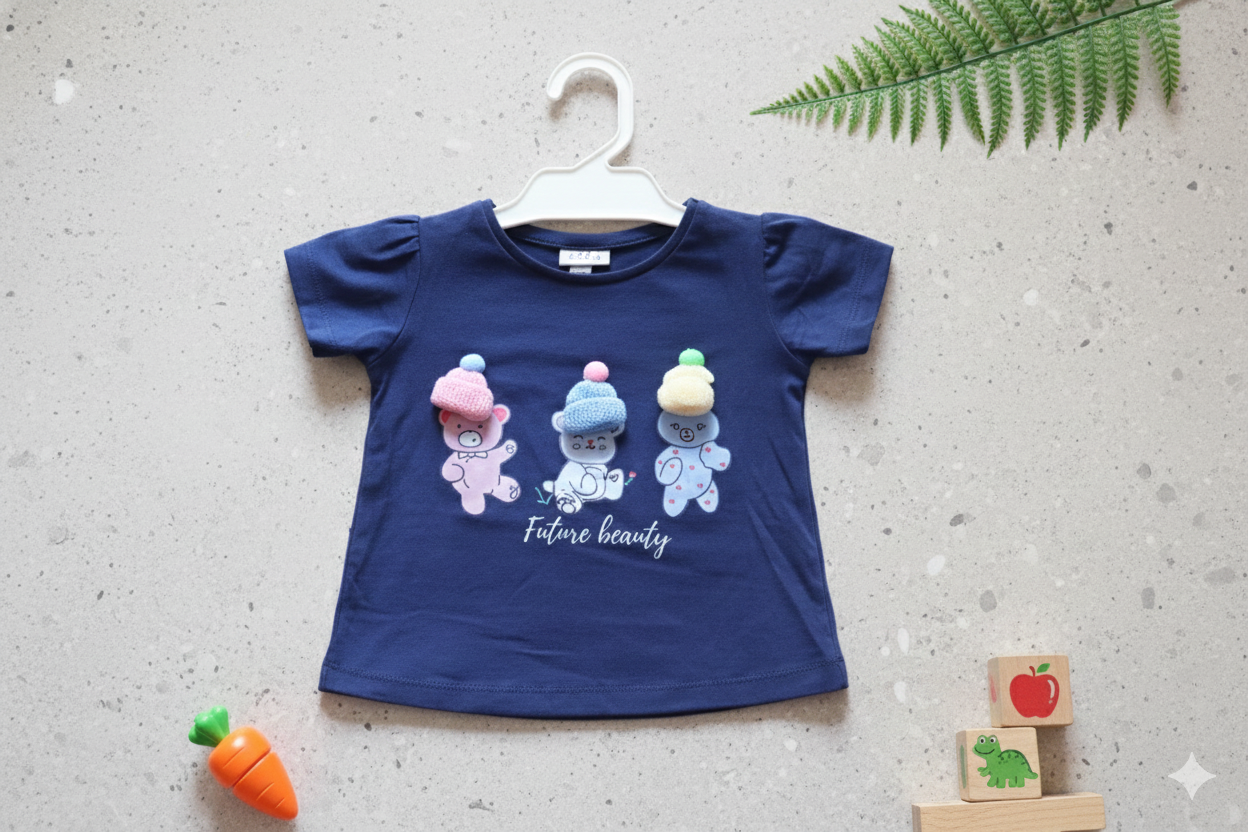 Tiny Bears Pom-Pom Cotton Summer Outfit