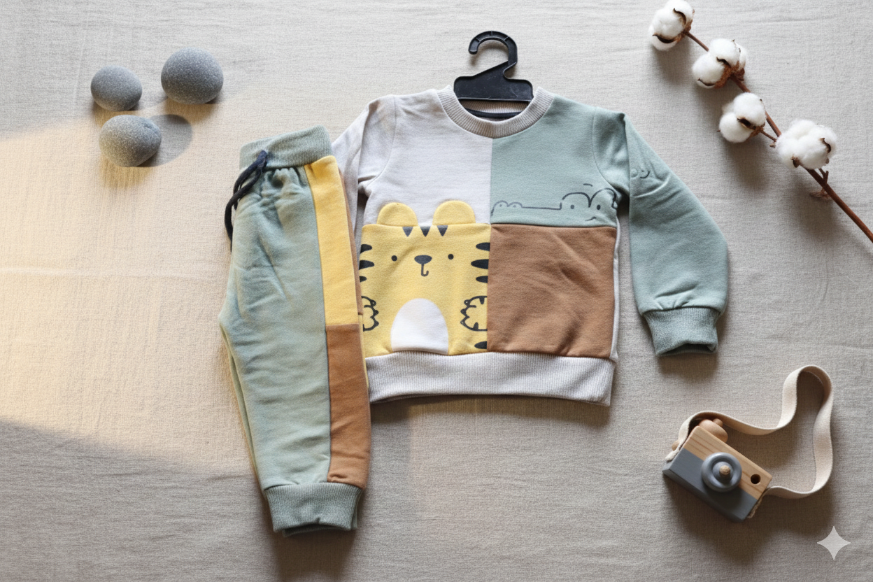 Breathable cotton co-ord baby clothes set for daily comfort