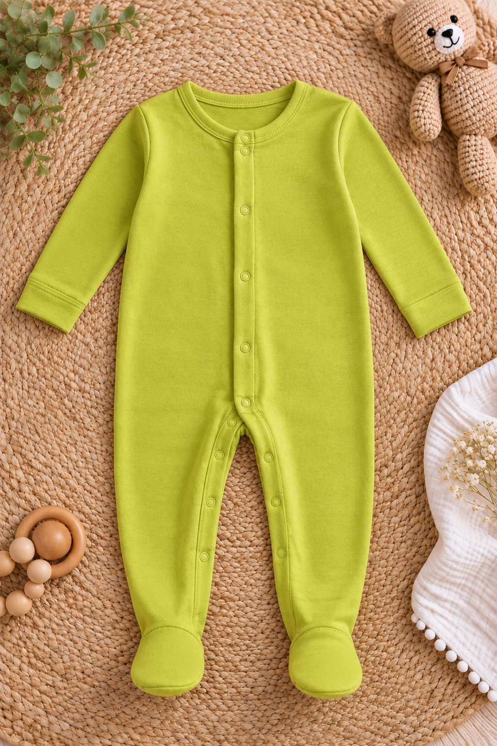 Soft Cotton Footed Sleepsuit Romper for Newborns, Pack of 3