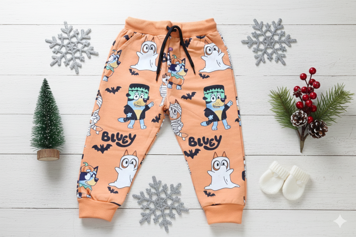 Spooky Bluey Printed Cotton Co-Ord Set for Babies
