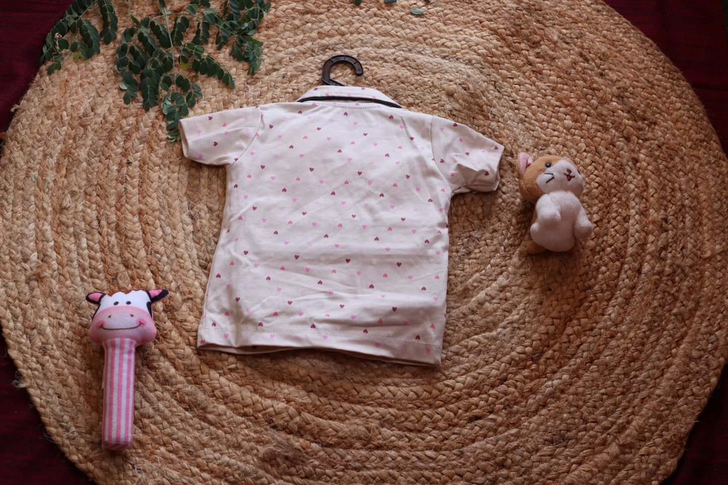 Cotton Heart Print Nightsuit Set