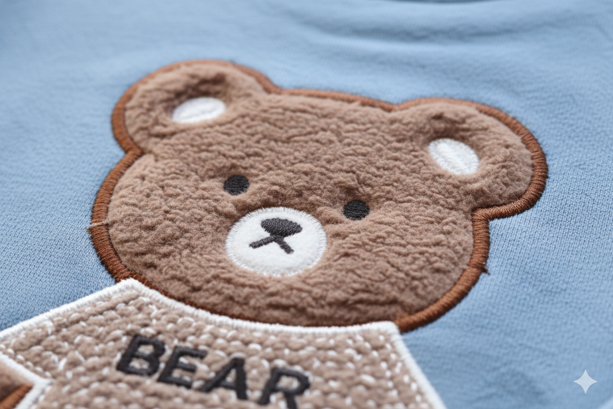 Winter Bear 3D Patch Fleece Co-ord Set for Babies