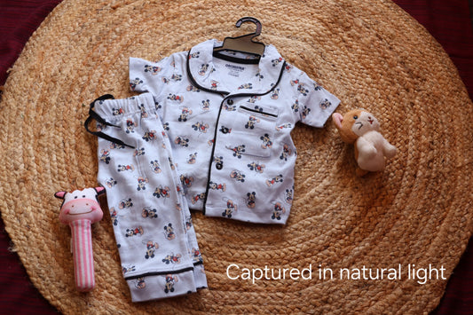 Cotton Mickey Mouse Print Nightsuit