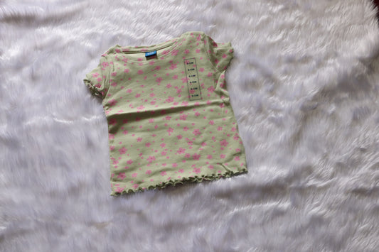Cotton Ribbed Floral Co-ord Set for Baby Girls