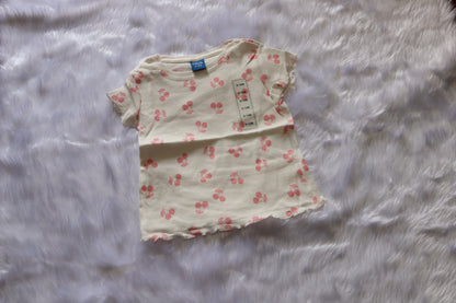 Premium Ribbed Cotton Cherry Print Co-ord Set for Baby Girls – photo 2