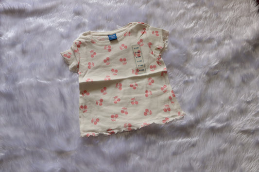 Premium Ribbed Cotton Cherry Print Co-ord Set for Baby Girls