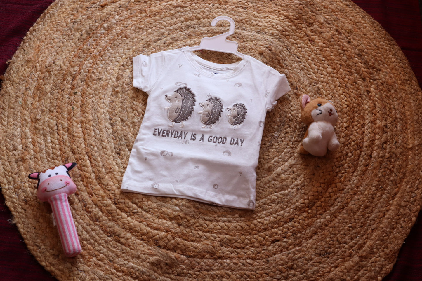 Everyday Is A Good Day Hedgehog Kids Coord Set | Appliqué T-Shirt & Shorts