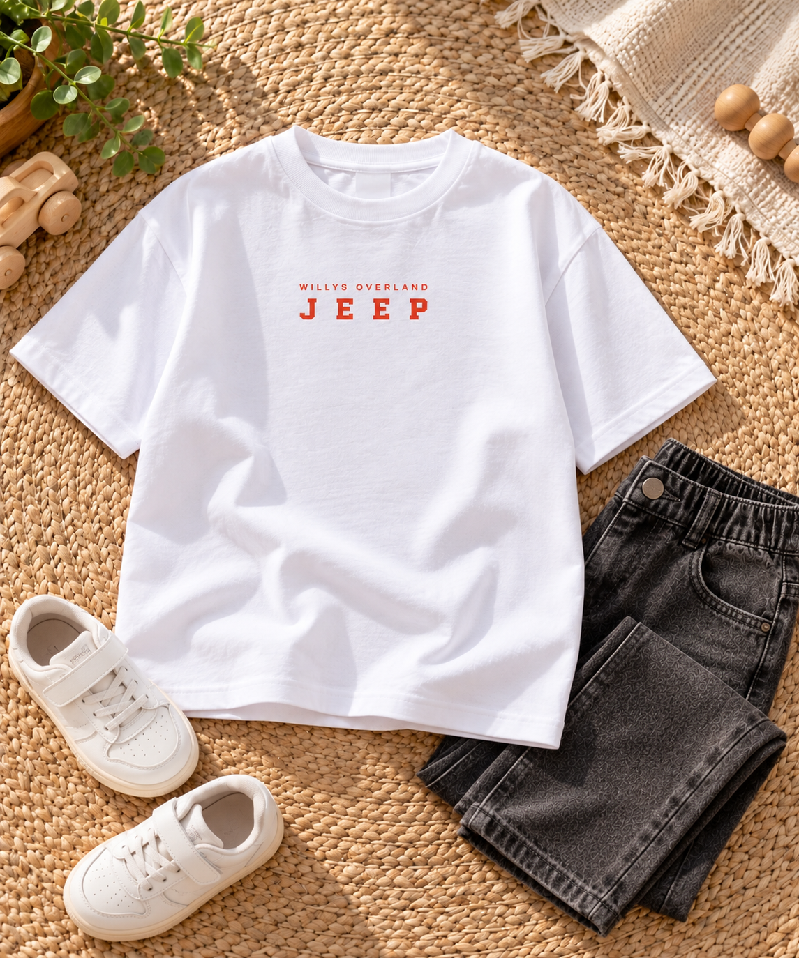 White Oversized Graphic T-Shirt – Retro 4x4 Print – 240 GSM – photo 5