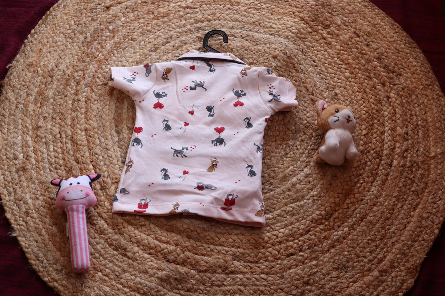 CottonCat & Hearts Print Nightsuit Set