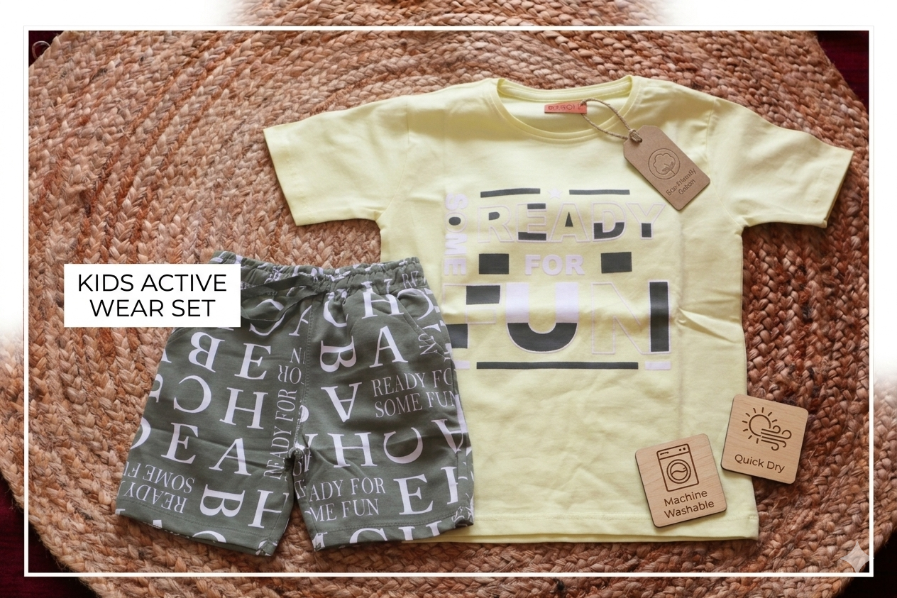 Cotton Unisex Active Wear Coord Set