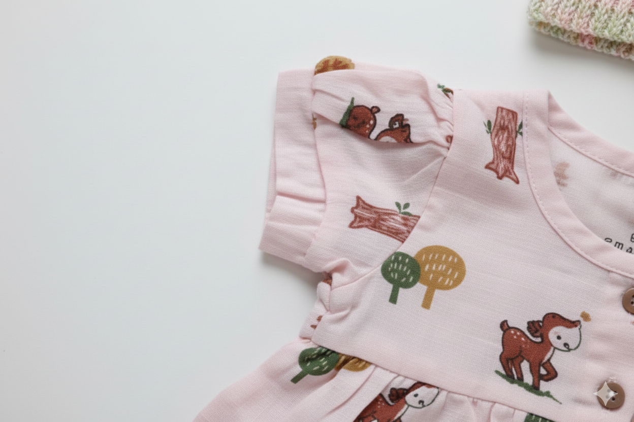 Muslin Puff Sleeve Tiny Frock