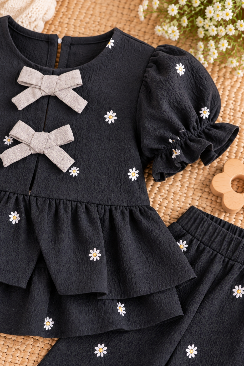 Black Cotton Girls Co-ord Set – Stylish & Comfortable