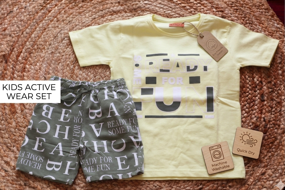 Cotton Unisex Active Wear Coord Set