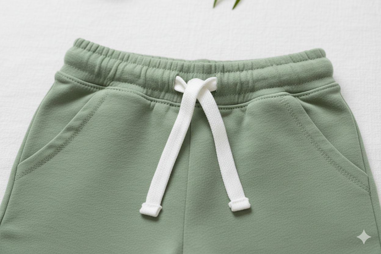 Little Explorer Knit Shorts (Light Military Green)