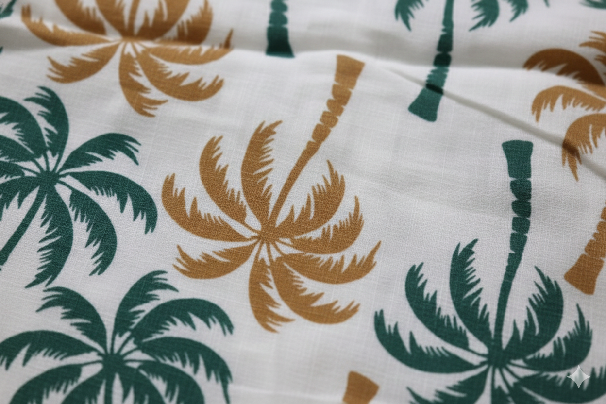Muslin Chinese Collar Coord Set- Tree print