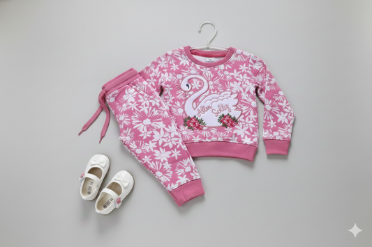 Swan Embroidered Coord Set