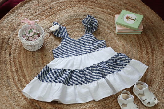 Indigo Blue Tiered Baby Dress – Sun & Play Frock