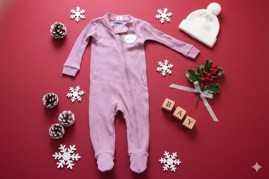 Steady Steps Mauve Ribbed Romper