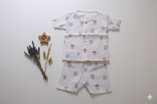 Muslin Half Sleeve Coord Set