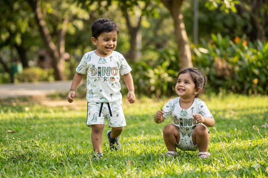Dino Days cotton summer short set for baby boys 
0-3 years | Shishu Vastra