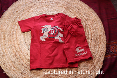 Red Knight Applique Cotton Coord Set for Kids