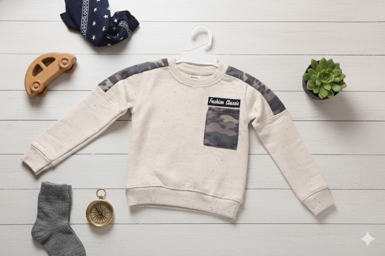 Little Commander Cotton Camo Co-Ord Set for Babies