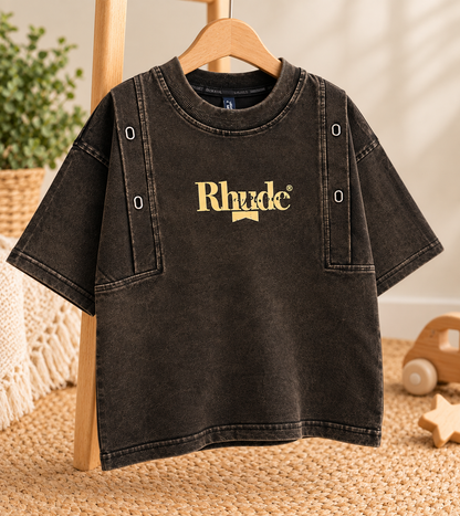 Washed Black Oversized Graphic T-Shirt – 240 GSM – photo 2