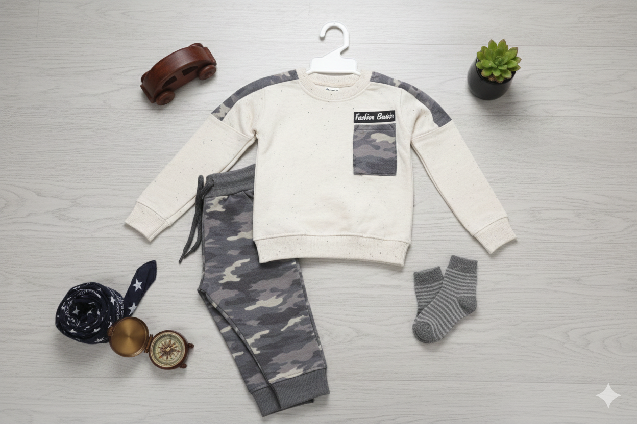 Breathable cotton co-ord baby clothes set for daily comfort