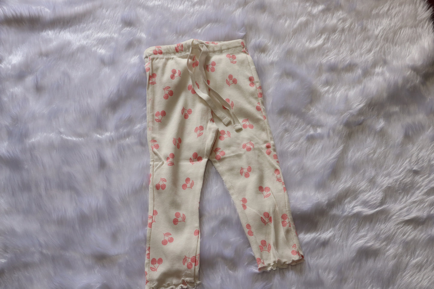 Premium Ribbed Cotton Cherry Print Co-ord Set for Baby Girls