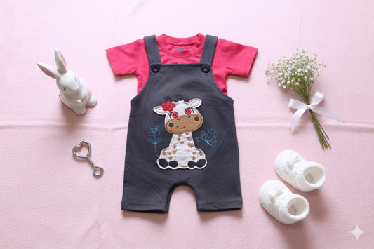 The Little Giraffe Dungaree Set