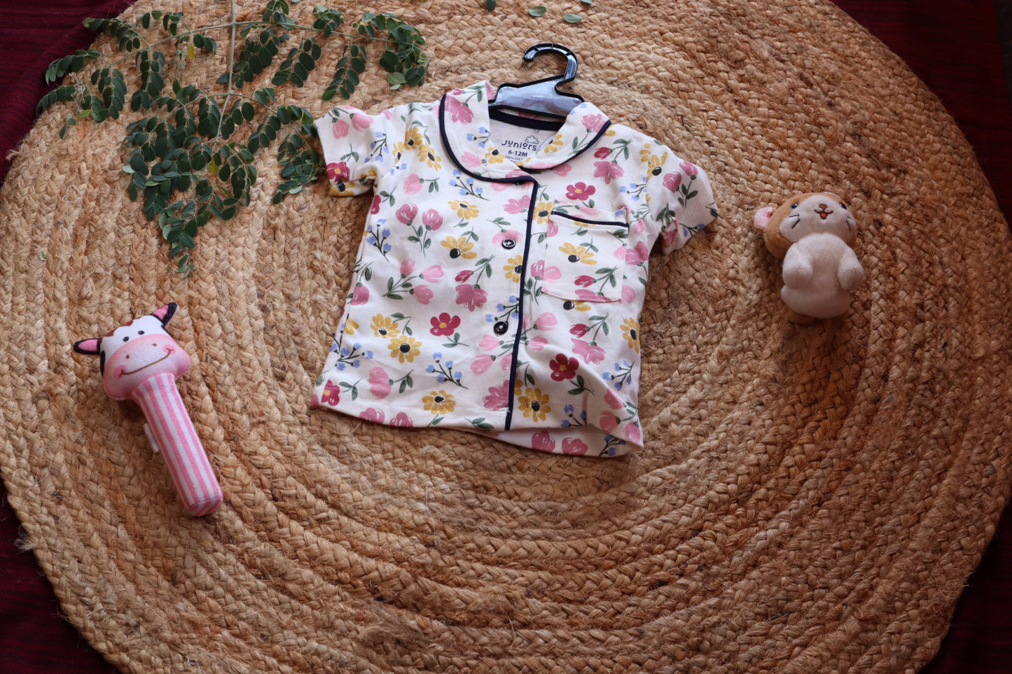 Cotton Floral Nightsuit Set for Kids – Soft Sleepwear