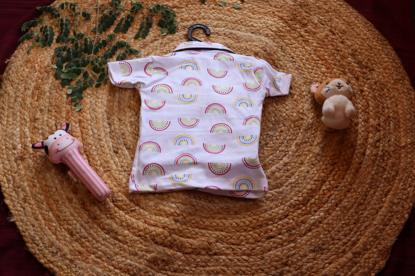 Cotton Rainbow Print Baby Nightsuit Set