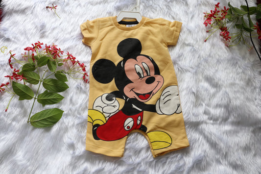 Baby Yellow Cartoon Print 100% Cotton Romper