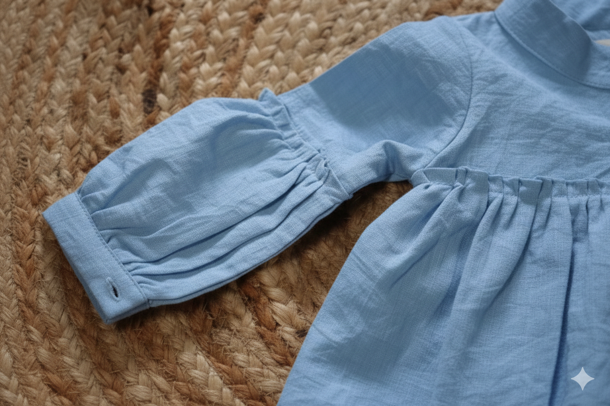 Sky Blue Cotton-Feel Baby Tunic Top (1–7 yrs)