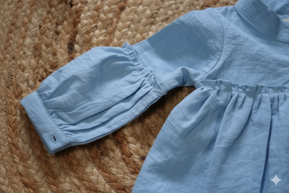Sky Blue Cotton-Feel Baby Tunic Top (1–7 yrs) – photo 2