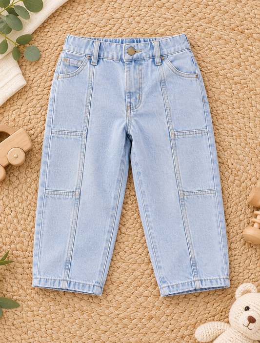 Ice Blue Unisex Kids Jeans – Casual Denim Pants – photo 2